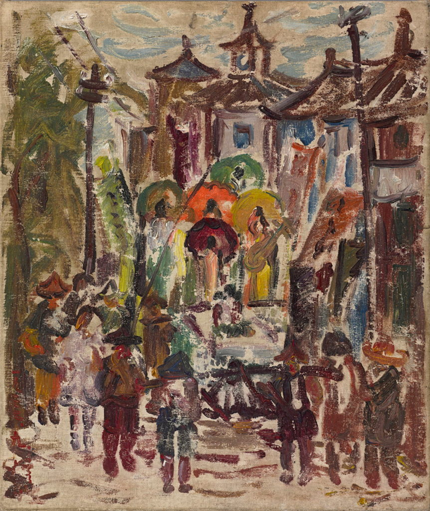 陳澄波《八月城隍祭典》，1932，畫布油彩（嘉義市立美術館典藏）