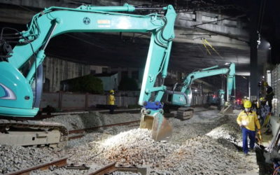 嘉義市區鐵路高架臨時軌切換工程夜間施工