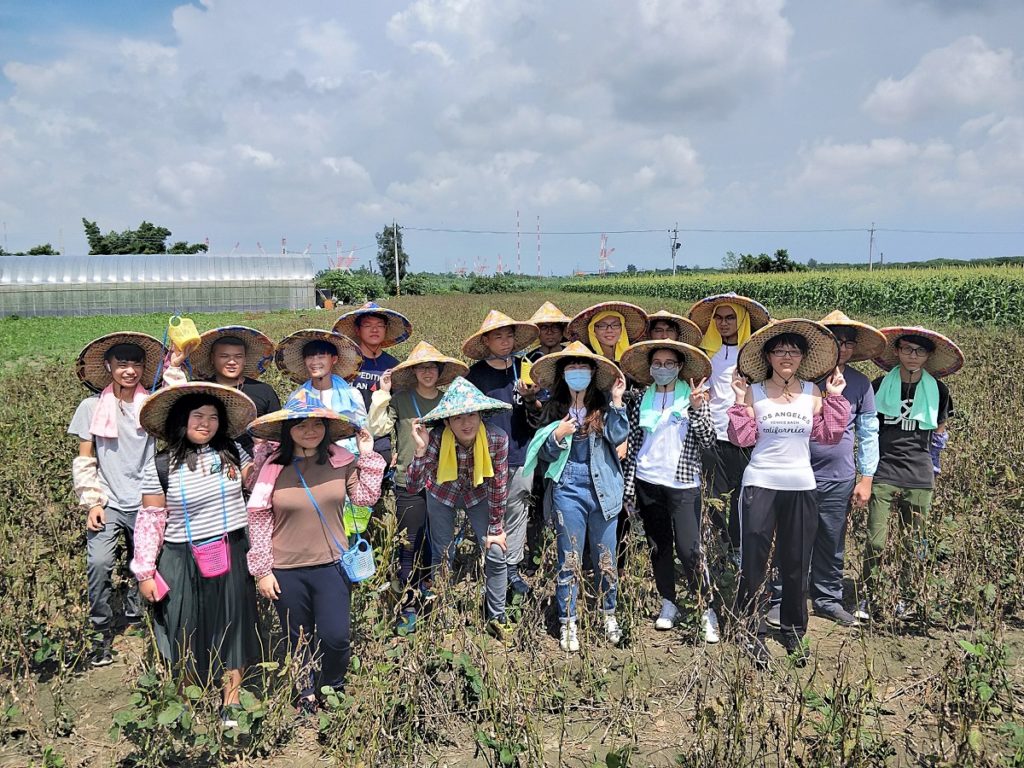 2018年，學生參與「挽黑豆，豆陣行」戶外教學活動，觀察黑豆生長，體驗黑豆採收。（圖/朝陽科大提供）