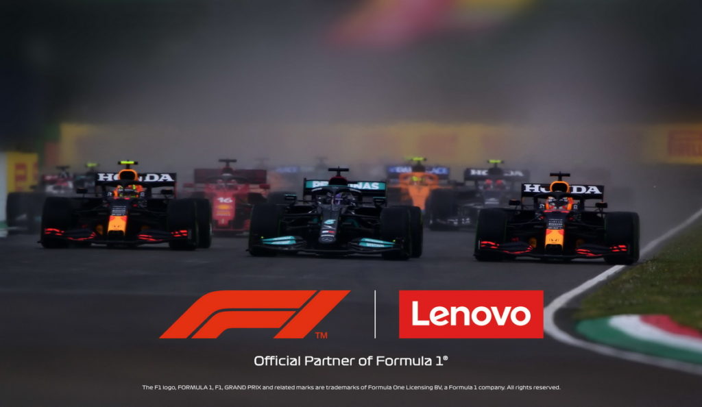 Lenovo 提供的技術支援包含硬體設備、資料運算與伺服器解決方案，高效率資訊收集幫助F1賽車表現。