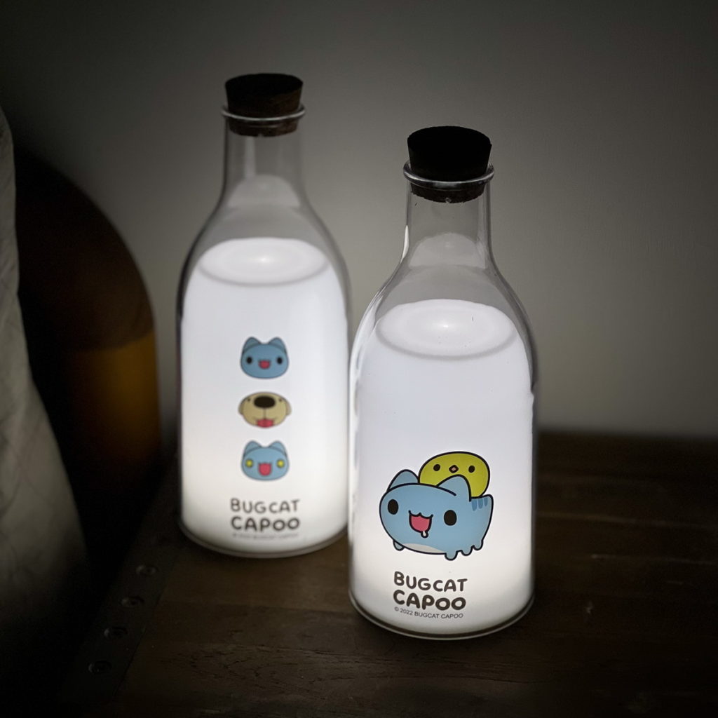 可愛造型的「牛奶瓶留言小夜燈」，可放置家中每個角落當成桌燈小夜燈，或作為辦公小物，輕鬆營造溫馨情境!