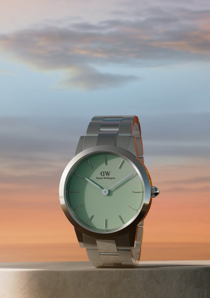 DW《Iconic Link Pastel腕錶系列》_錶盤-薄荷綠、錶帶-極光銀