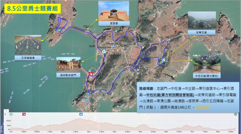賽事路線圖(勇士競賽組8.5公里)