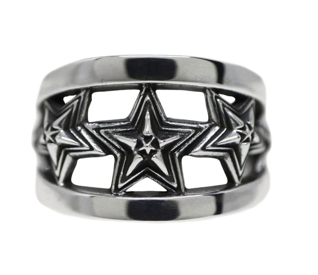 CODY SANDERSON-925純銀簍空五星戒 5 STAR IN STAR CUT OUT RING-2 推薦價14,900元