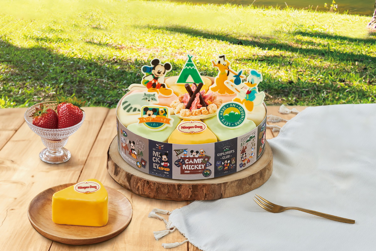 主打款迪士尼系列蛋糕「米奇露營趣」，呈現米奇、布魯托與好友唐老鴨的快樂露營，喚起全家人一起歡聚的故事與回憶