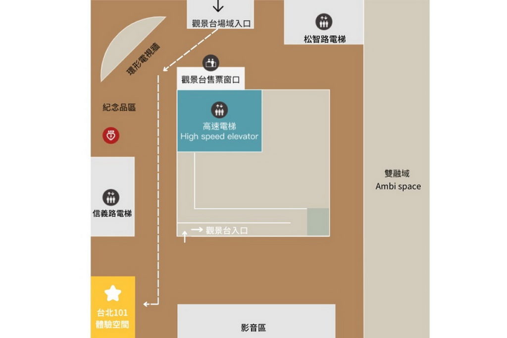 台北101體驗空間場地位置圖。（圖／台北101提供）