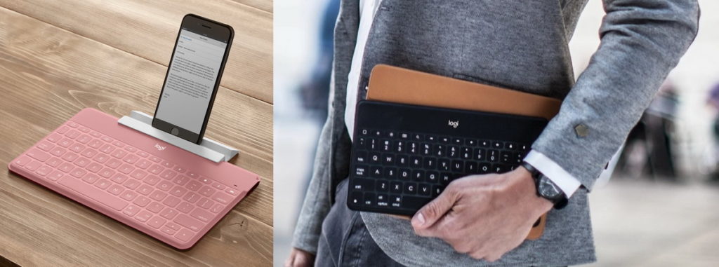 Logitech KEYS-TO-GO輕巧藍牙鍵盤僅180公克，輕薄便攜，完美符合現代人追求效率的使用情境。