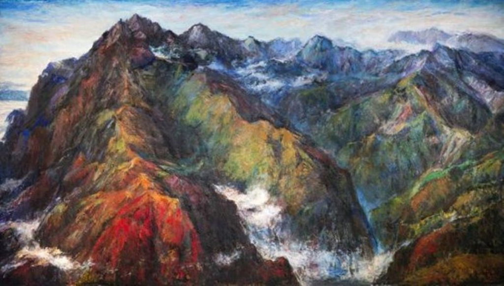 林顯宗〈孕育大地之母 奇萊山〉290x530cm  油彩、畫布 2012