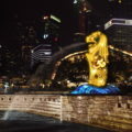 為歡慶50周年，魚尾獅雕像將於9月15日至29日，每日晚間進行亮燈活動。圖片來源：新加坡旅遊局
