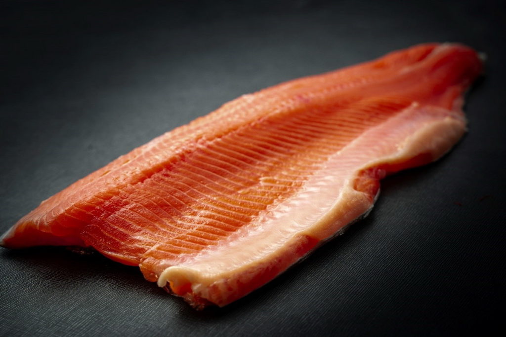 使用的鮭魚來自日本知名的養殖場「林養魚場」，店家以整隻購入的方式來增添料理的多元性。（圖片來源：Ⓒ鮭魚noodle3.0）