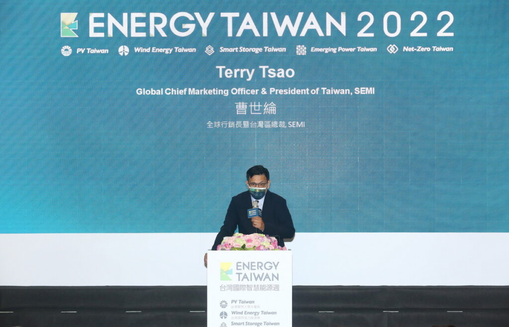 台灣國際智慧能源週共同主辦單位SEMI曹世綸總裁於開幕典禮致詞。