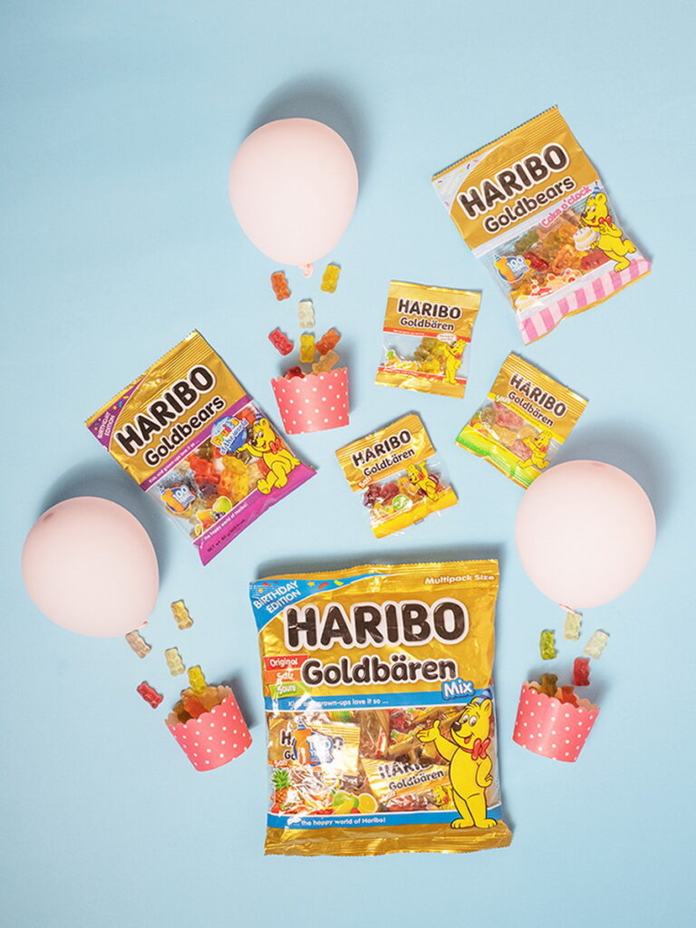哈瑞寶百年限定款商品系列-「哈瑞寶世界精選水果風味Q軟糖（左上）哈瑞寶綜合金熊Q軟