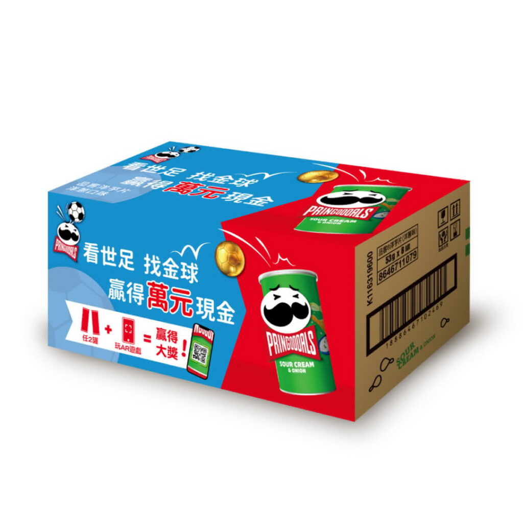 【品客】世足包裝洋芋片，箱裝組活動價199元。