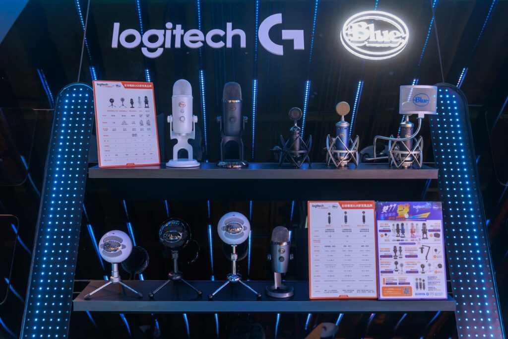 Logitech G三創電競旗艦館為擁有高度麥克風需求的創作者及實況主，設立大家愛不釋手的Blue麥克風專區。