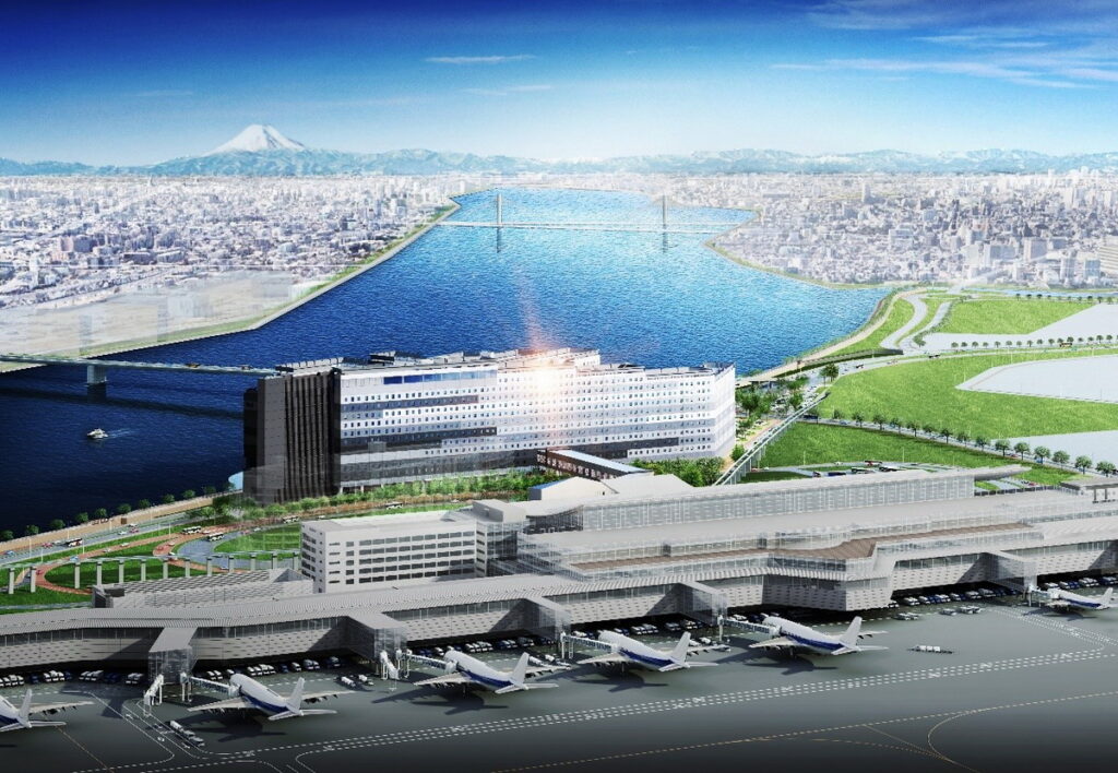 連結羽田機場的新複合式設施「HANEDA AIRPORT GARDEN」，興建全日本最大規模機場飯店，讓遊客在旅程上添增很大的便利性。（照片來源：ⒸSumitomo Fudosan Retail Management Co.,Ltd.）