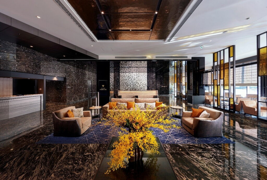 「VILLA FONTAINE PREMIER 羽田機場」低調且奢華的飯店大廳。（照片來源：ⒸSumitomo Fudosan Villa Fontaine Co., Ltd.）