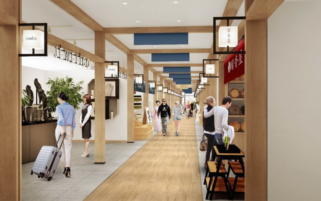 進駐約60間商店的購物專區，讓旅客可以體感日本各地的文化，入手各式伴手禮以及旅遊所需的周邊商品。（照片來源：ⒸSumitomo Fudosan Retail Management Co.,Ltd.）