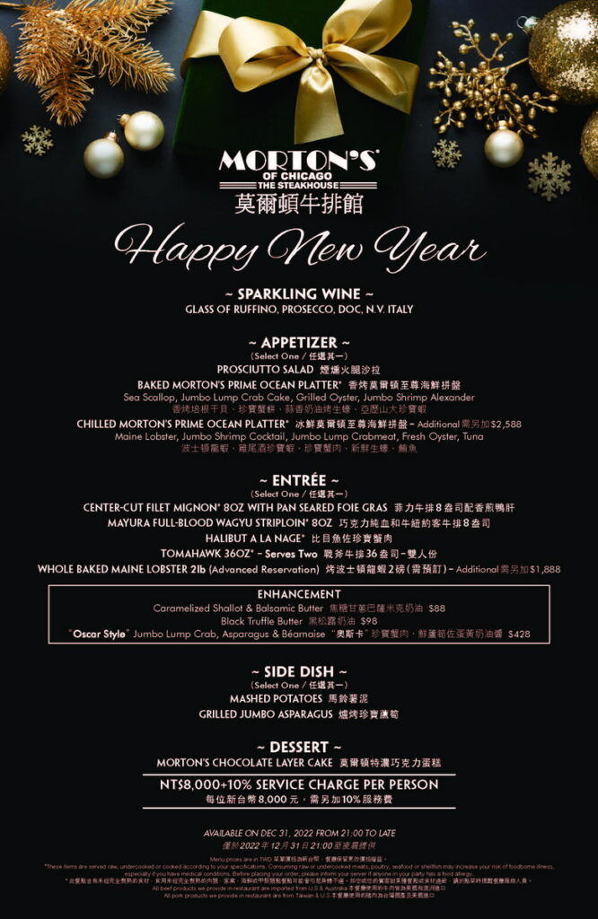 微風信義莫爾頓牛排館-2023 New Year Eve跨年菜單