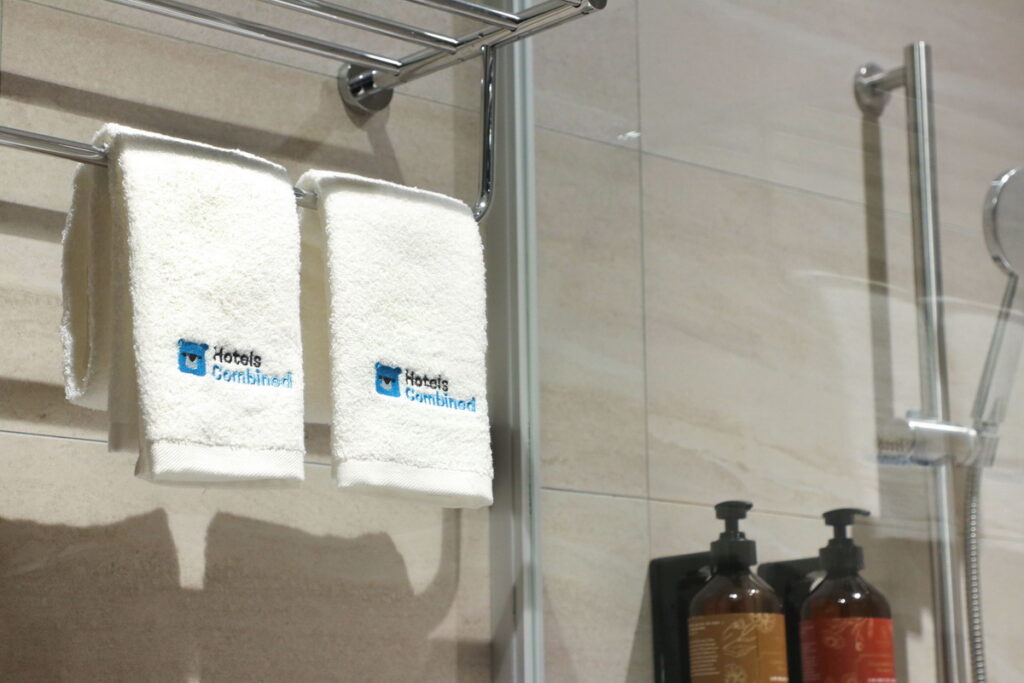 飯店浴室毛巾也能看見人氣吉祥物「比比熊」的蹤跡