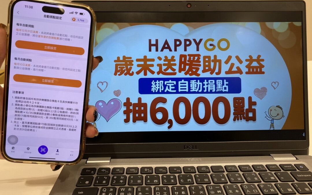 歲末送暖助公益 HAPPY GO推捐點訂閱制加碼抽6,000點