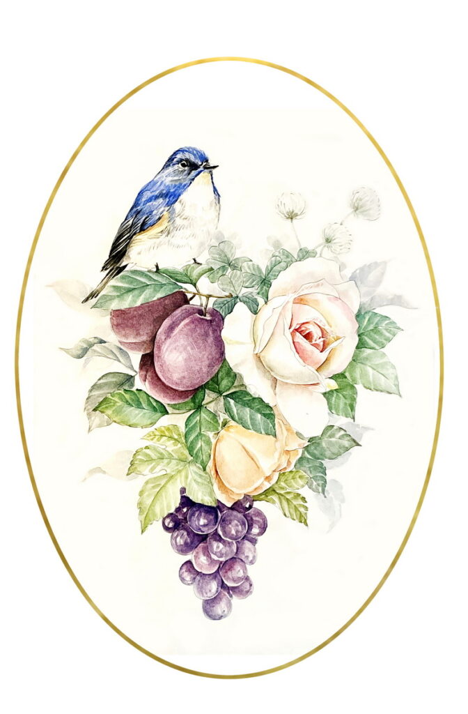 Noritake 手繪-花果與幸福鳥 定價288,000元