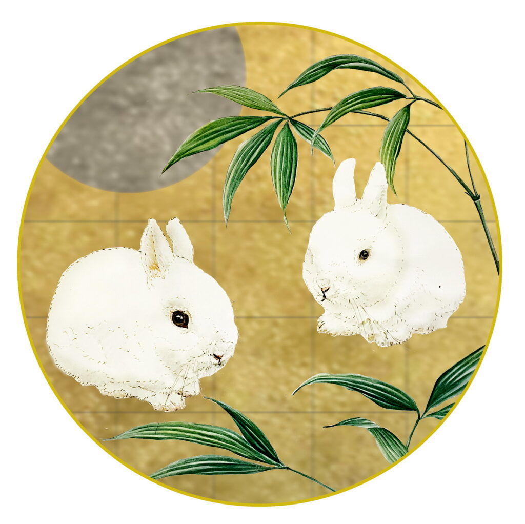 Noritake手繪-盈月與兔Yamada__36cm定價$320,000