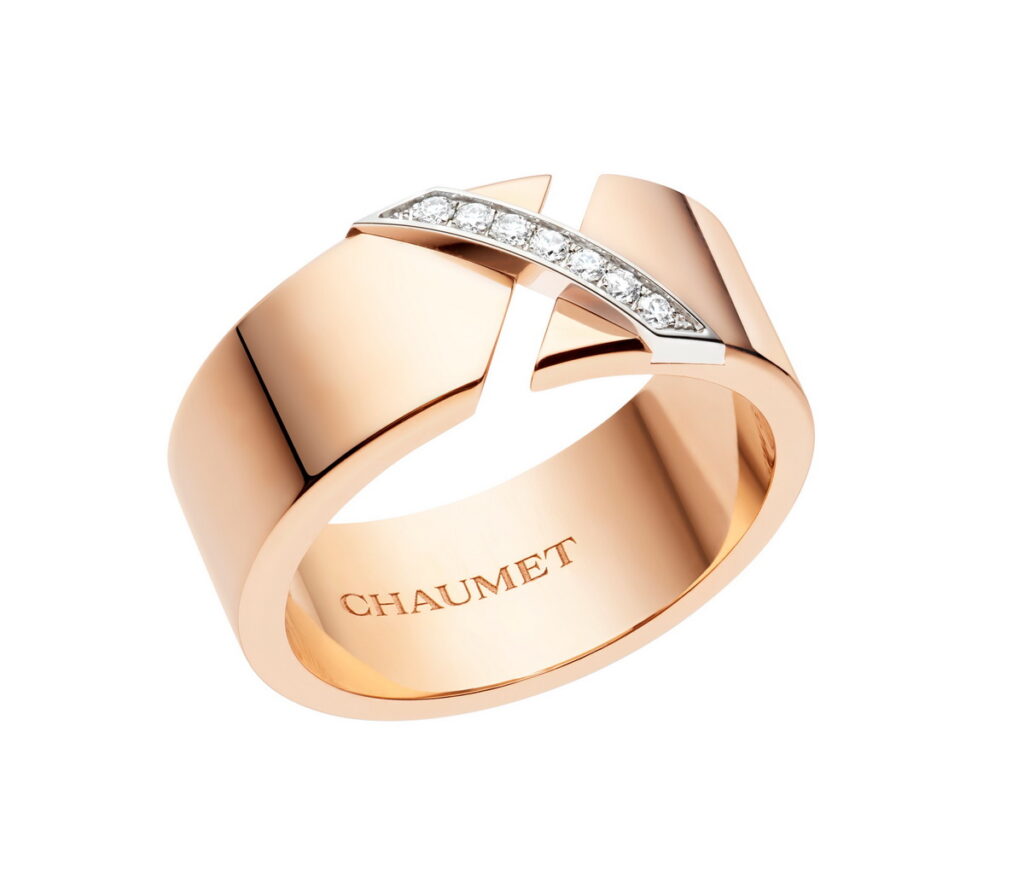 微風廣場-CHAUMET Liens Évidence18K玫瑰金戒指 鑲嵌明亮式切割鑽石 推薦價109,000元