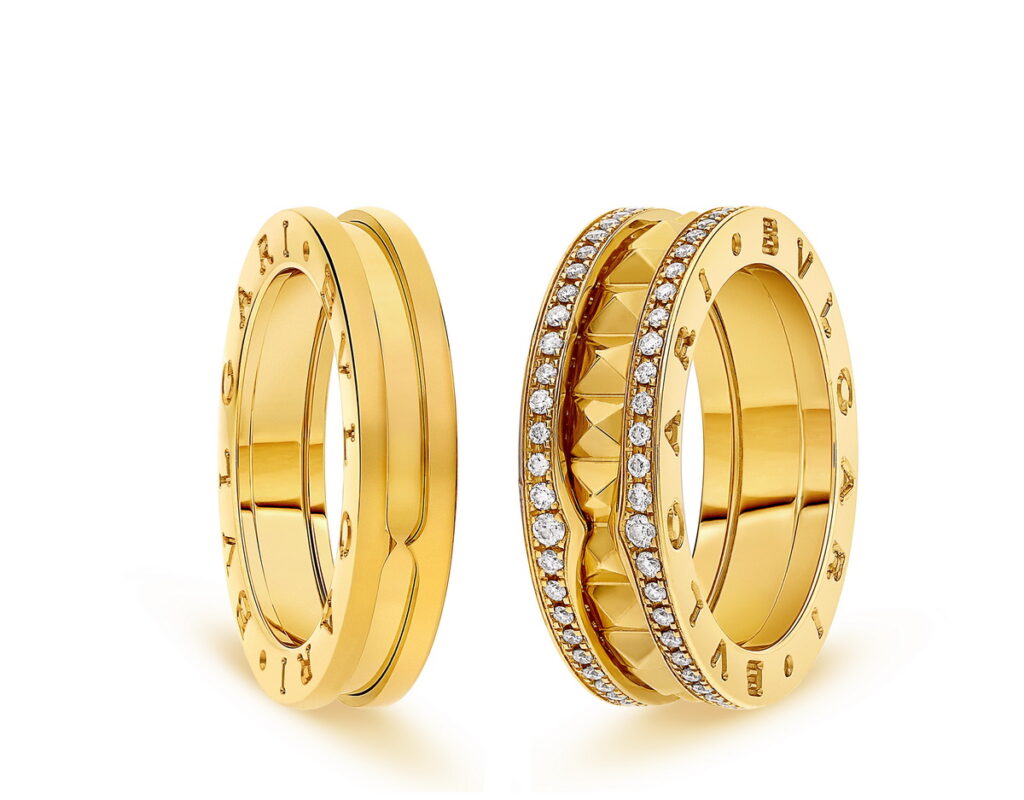 微風廣場-Bvlgari B.zero1系列 18K黃金戒指 推薦價50,200元 18K黃金釘飾鑲鑽戒指 推薦價248,300元
