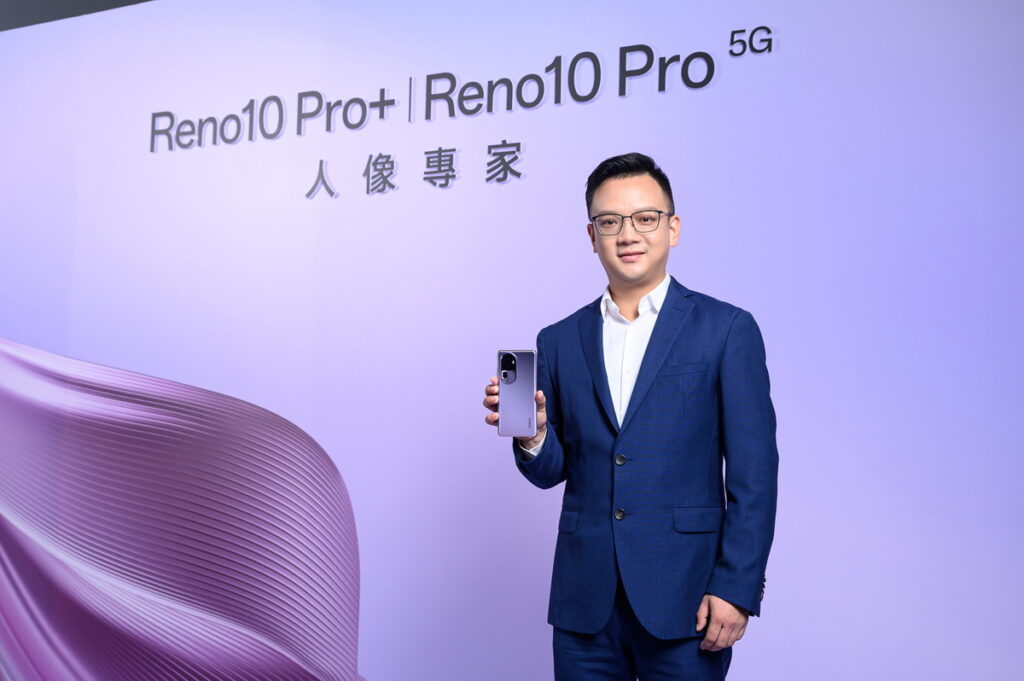 OPPO台灣總經理劉金表示：「期待透過Reno10 系列一鍵集大成的人像專家，為用戶帶來更多精彩影像。」