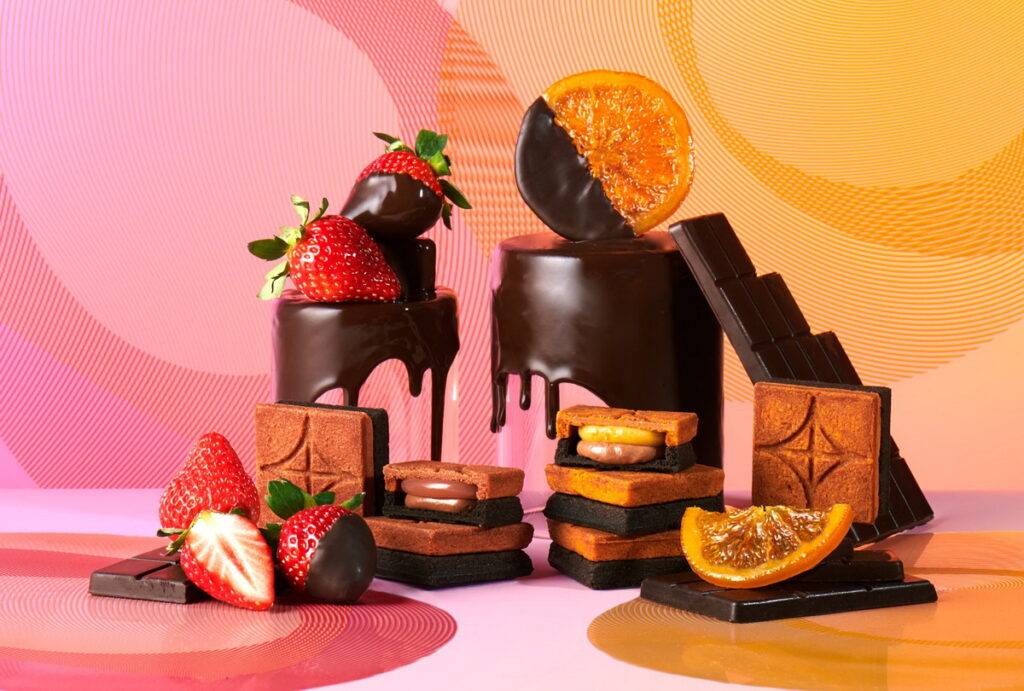 PRESS BUTTER SAND旗艦店推期間限定口味——草莓巧克力與柳橙巧克力焦糖奶油夾心餅乾