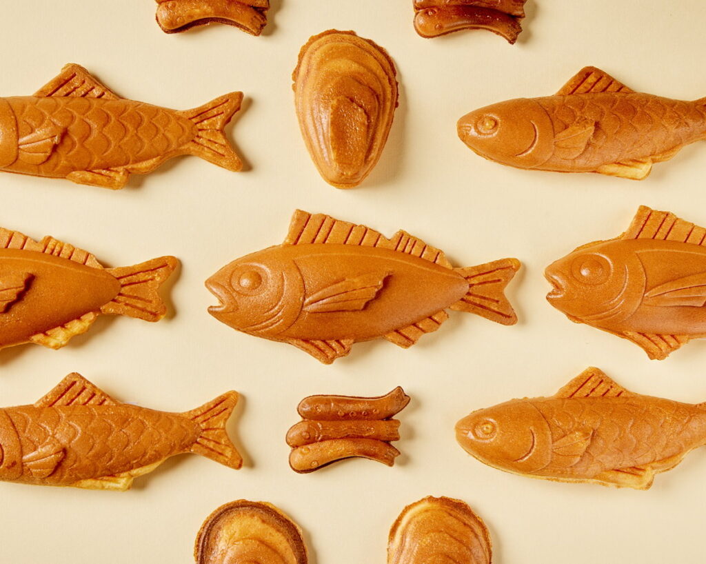 TOTONOYA魚ノ屋-鯛魚燒珈琲店，形狀有紅喉，虱目魚，生蠔，魩仔魚與迷你魚，就是沒有鯛