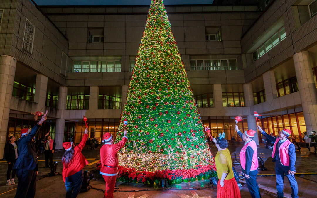 文化打卡新景點 12米高巨大聖誕樹 點亮陽明山星空簡文秀暖唱奇異恩典