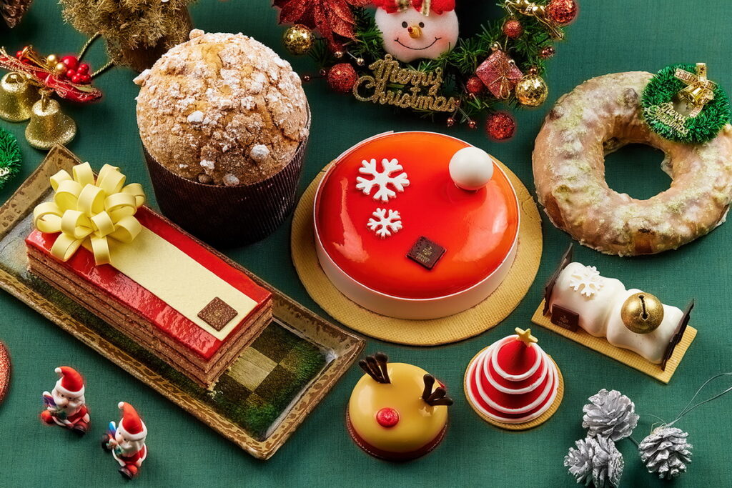 JR東日本大飯店台北1樓品頌坊推出的聖誕甜點每款都是獨一無二的味覺饗宴，為今年的聖誕節增添美好的感受。