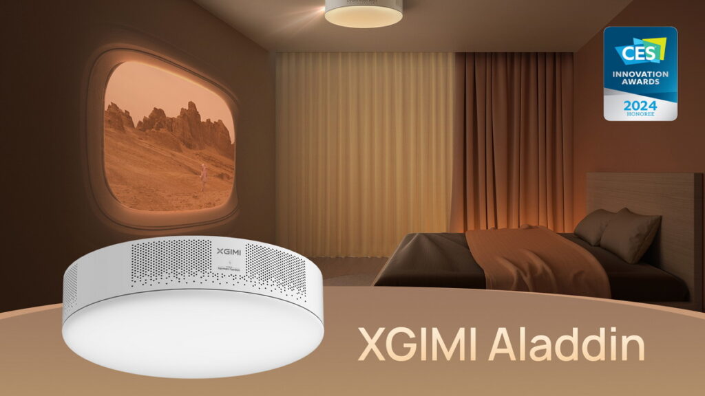 XGIMI Aladdin智慧投影機兼具創新巧思及風格美學，榮獲2024 CES創新大獎肯定。