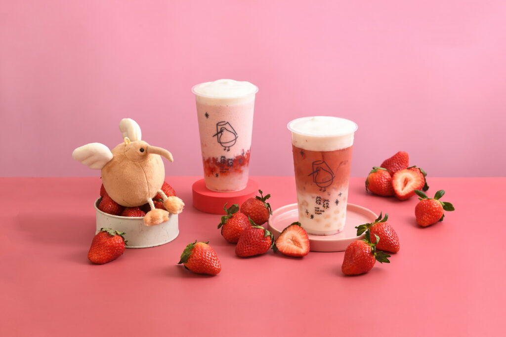 踏雪尋莓系列：白雪草莓啵啵優格、白雪草莓啵啵鮮奶_有奇異鳥
