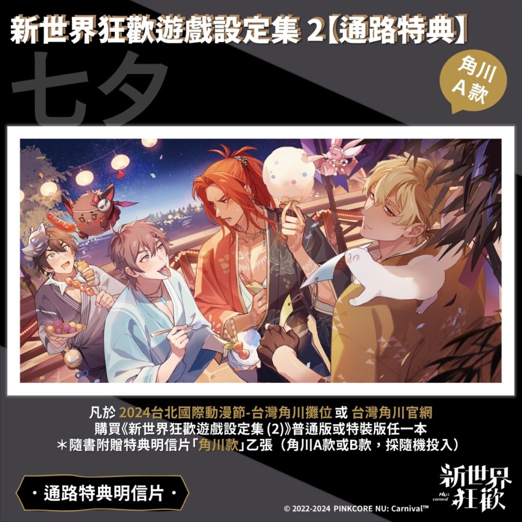 《新世界狂歡遊戲設定集 (2)》通路特典明信片_角川A款 (1)