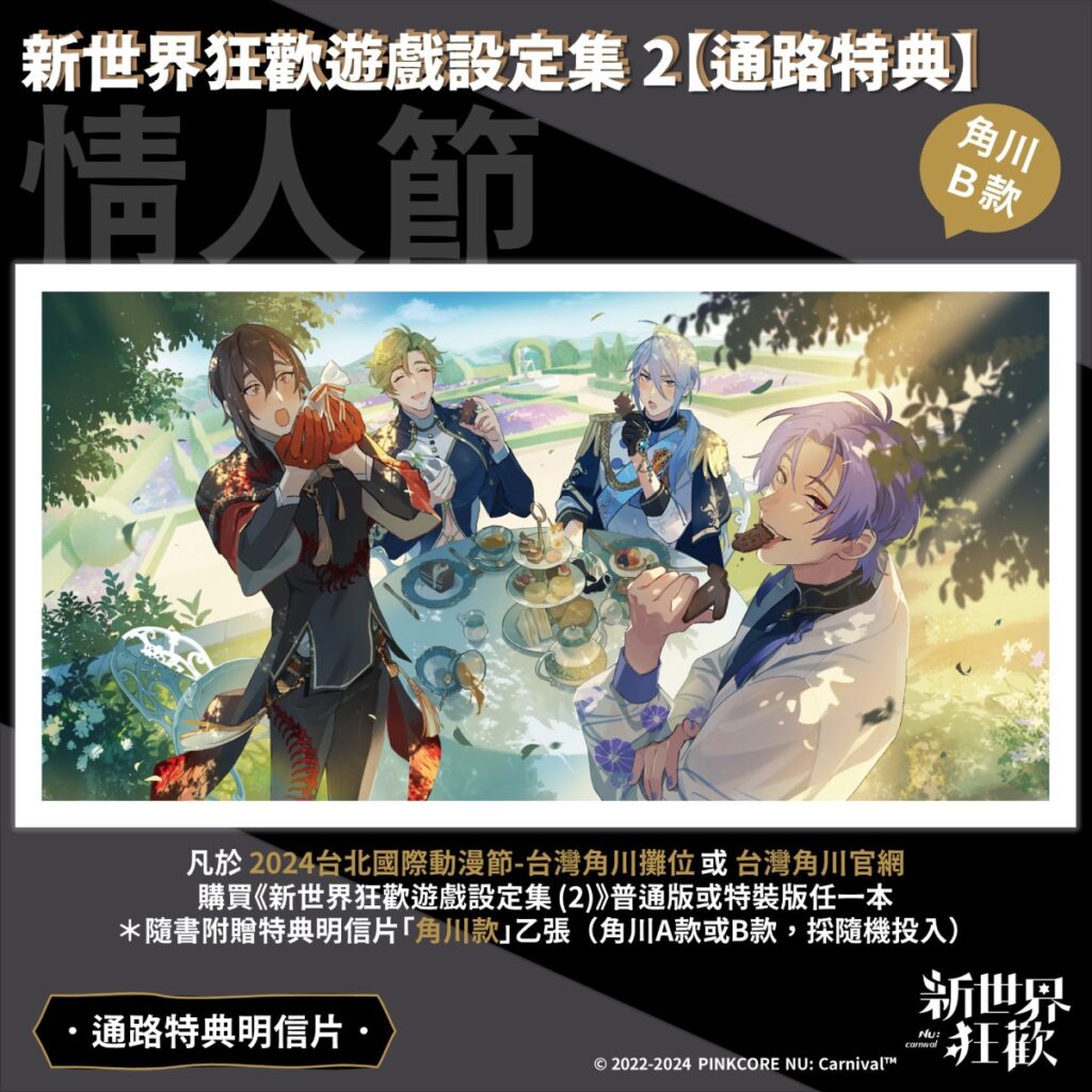 《新世界狂歡遊戲設定集 (2)》通路特典明信片_角川B款