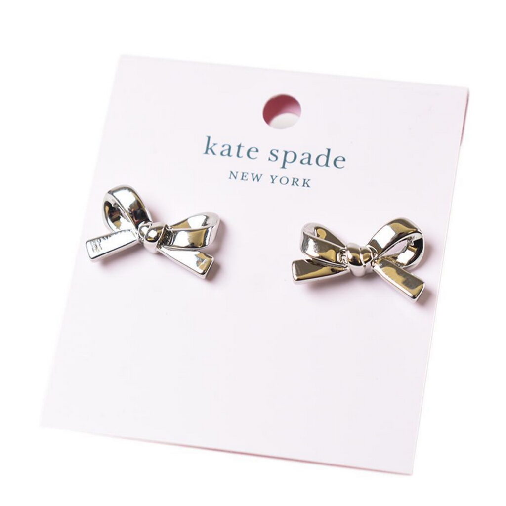KATE SPADE - 蝴蝶結針式耳環-銀色 TWD$1,632