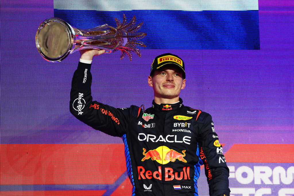 Red Bull車隊的Max Verstappen 在2024 F1第二站沙烏地阿拉伯大獎賽取得連勝，同時締造連續第9站的冠軍成績。（Red Bull 提供）