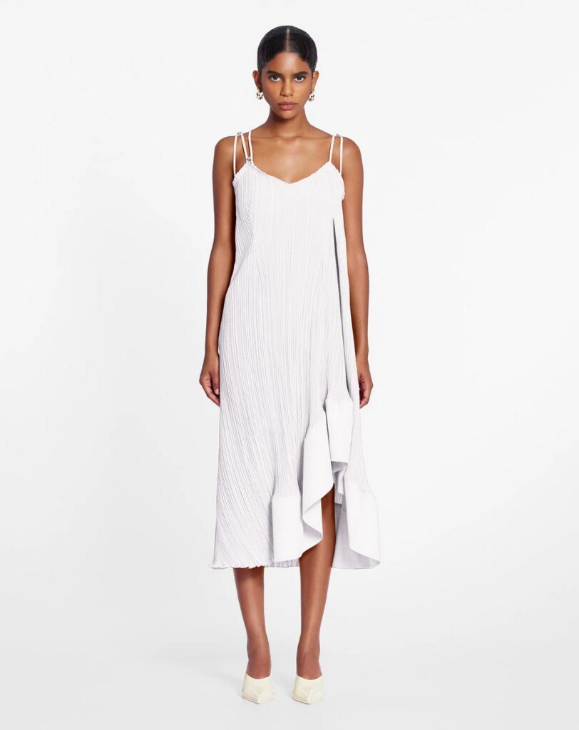 微風南山-LANVIN 白色皺褶洋裝 推薦價120,700 元