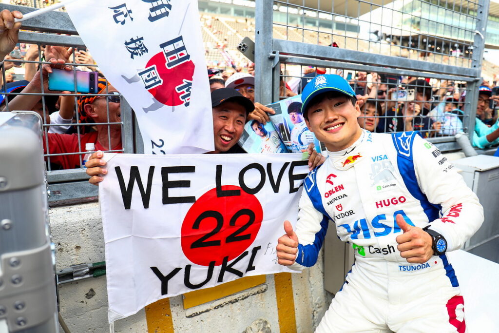 -Visa Cash App RB F1車隊的地主車手角田裕毅（Yuki Tsunoda）深獲日本車迷支持。（Red Bull提供）
