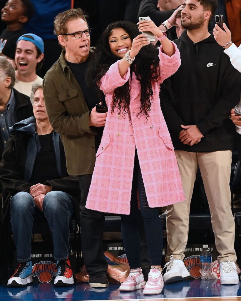 Nicki Minaj現身觀看紐約尼克隊比賽，著用LØCI Atom鞋款。