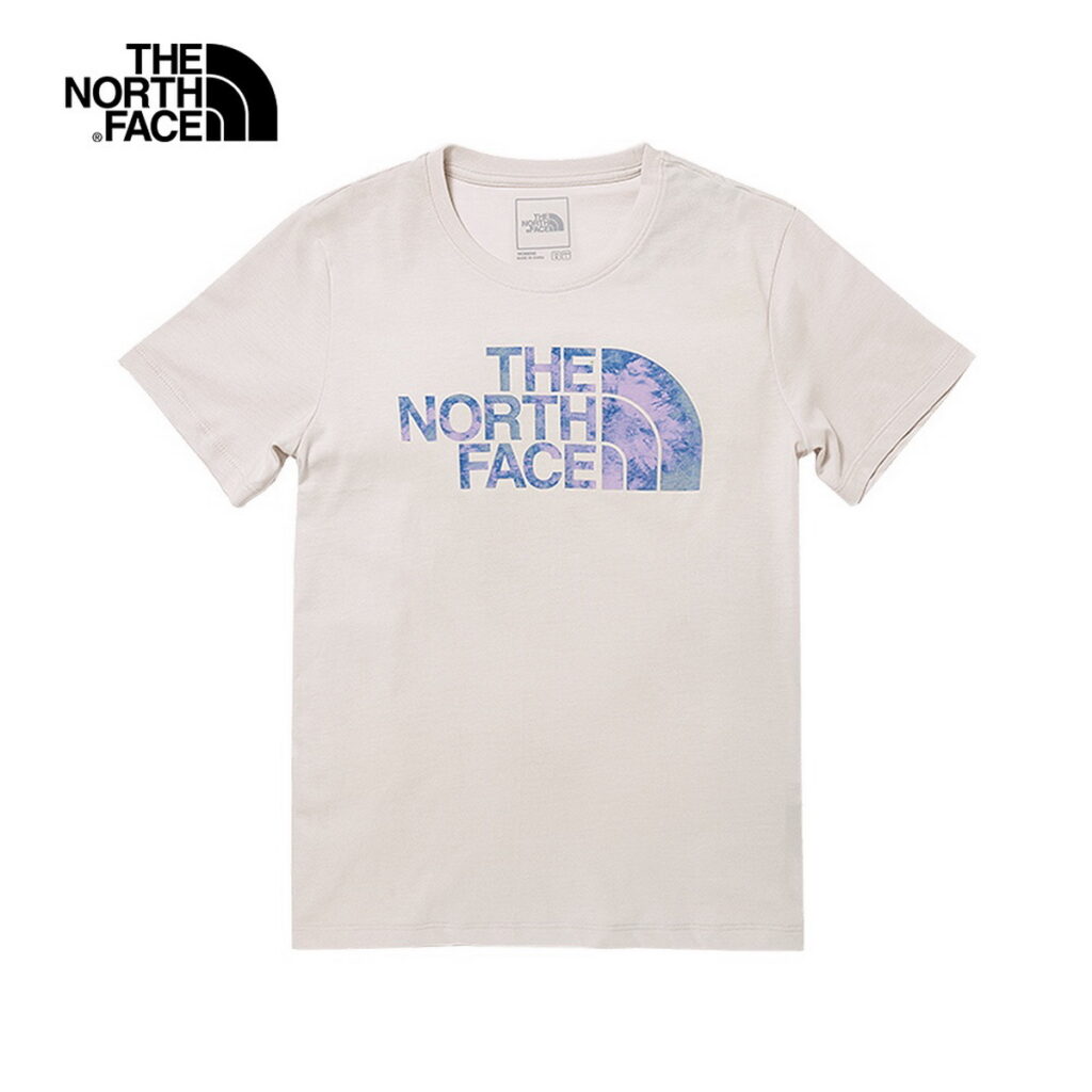 蝦皮購物「5.5媽呀購物節」The North Face女款米白色吸濕排汗暈染LOGO短袖T恤，優惠價888元