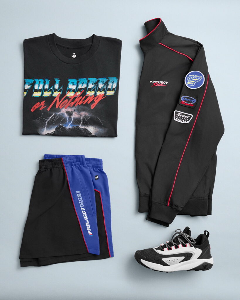 UA Project Rock「DRIVER’S SEAT」訓練系列將狂野賽車風格與品牌高效能科技結合。