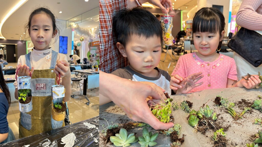 現場特別安排「手作環保盆栽」體驗活動，讓顧客親手種植綠色小植栽，落實環保行動