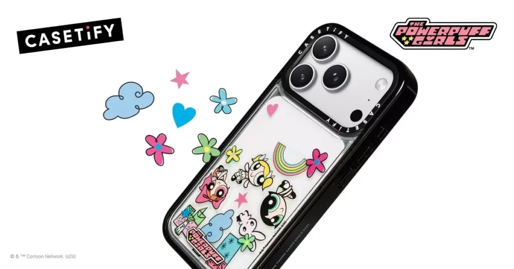  CASETiFY 特別推出裝著教授特調的「飛天小女警搖搖手機殼」，搖一搖就能感受飛天小女警們的可愛魅力