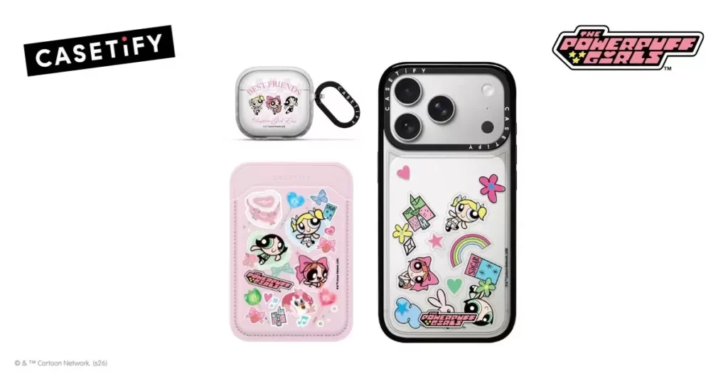  CASETiFY 特別推出裝著教授特調的「飛天小女警搖搖手機殼」，搖一搖就能感受飛天小女警們的可愛魅力