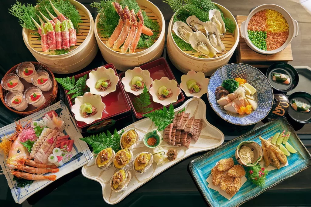  JR東日本大飯店台北HAYASE日本料理2/25-4/24嶄新推出「和饗大皿盛－賞櫻之宴」，重現日本大皿節慶宴席。(圖/ JR東日本大飯店台北)