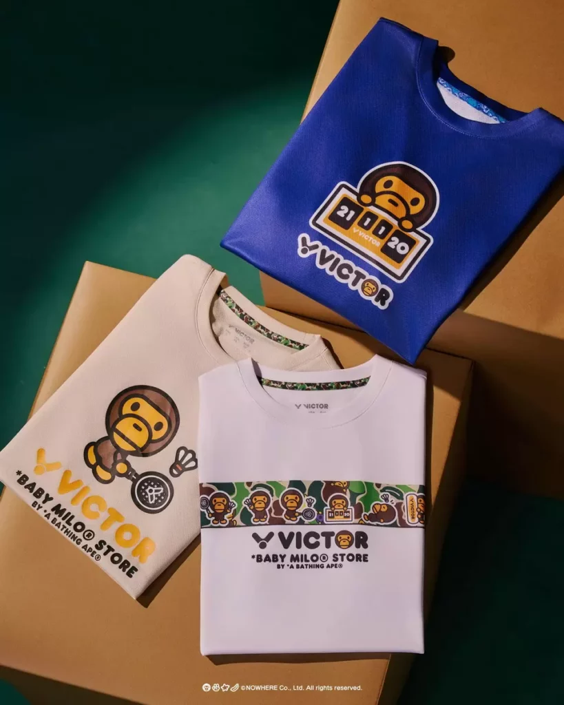 多款VICTOR X BABY MILO STORE® 聯名系列T-Shirt 將羽球的專業性與潮流基因完美融合