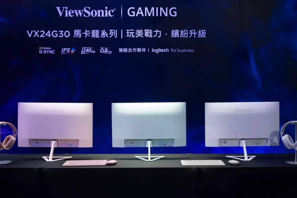 ViewSonic 攜手羅技 Logitech 推出 VX24G30 馬卡龍系列電競顯示器限定色鍵鼠套組,以顯示器與鍵鼠的色彩搭配打造桌面配置,兼具遊戲效能與個人美學,滿足新世代玩家的風格需求。